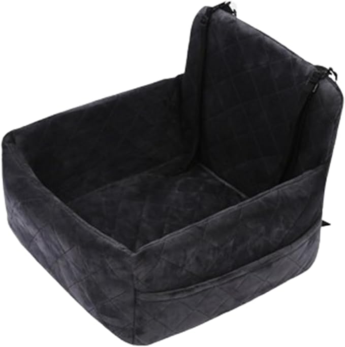 Ultra-Soft Fabric Dog Car Seat,Detachable Washable Puppy Car Bed,Portable Dog Booster Seat,Storage Pockets,Safety Belts, for Small Dogs up to 17 lbs,A