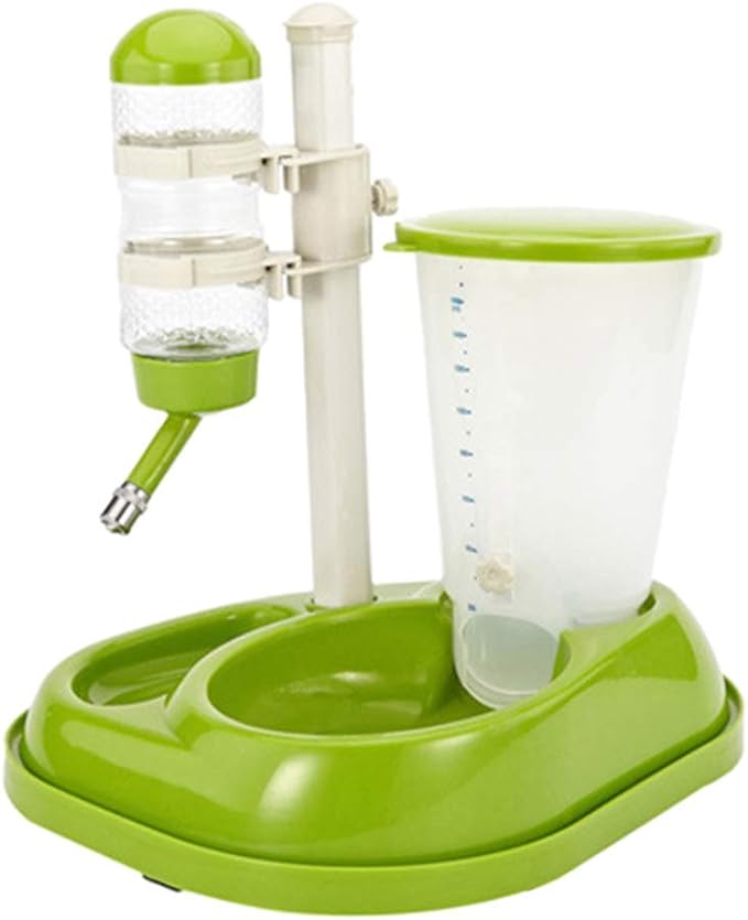 Pet Water Bottle Feeding Bowl Dog Automatic Feeder Food Water Dispenser for Dogs and Cats (Green)