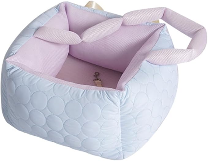 Small Dog Car Seat, Washable Padded Cushion,Secure and Comfortable Travel Basket with Harness,Sturdy Dog & Cat Booster Seat,B
