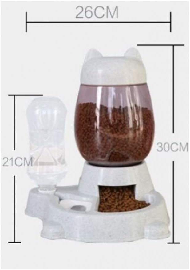 Pet Feeder, Automatic Water Dispenser Pet Waterer, NonWet Mouth and Antioverturning Pet Bowl
