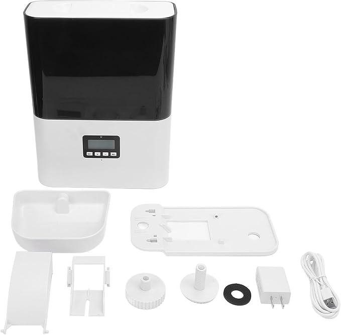 Precise Portion Control Hanging Cage Automatic Food Feeder with Intelligent Sensing Technology, for Controlled Meal Portions (US Plug 100-240V)