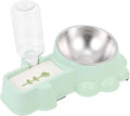 Generic Automatic Stainless Steel Dog Feeding Bowl with Water Dispenser Anti-Skid Pet Food and Water Container for Puppies Practical Green Pet Feeder for Home Use