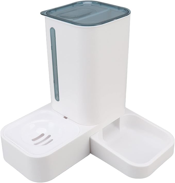 1.5L Water and 2.2lbs Food Dispenser, Activated, Clear Indicator, for Pet Health and Freshness, Ideal for Busy Pet Owners