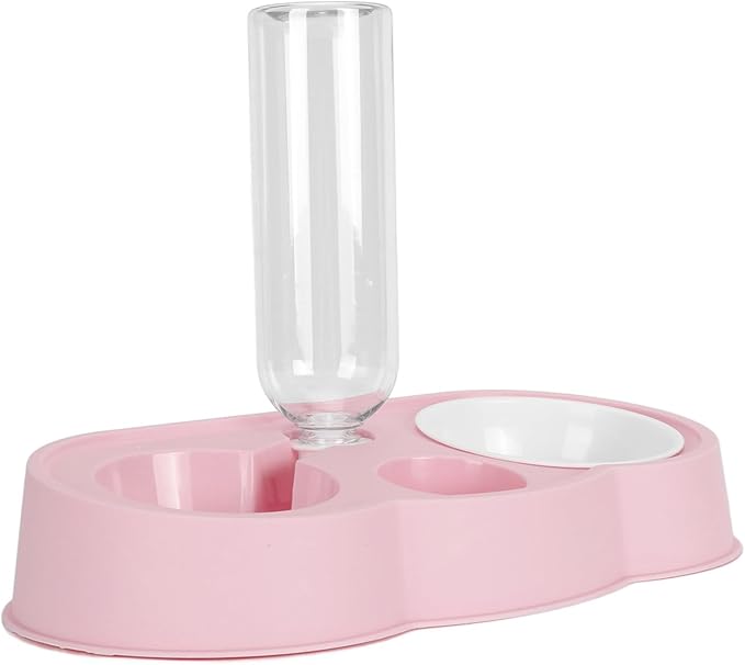Puppy Water Dispenser, Cat Food and Water Dispenser Set Water Dispenser Bottle Double Automatic Cat Feeder Pet Feeder for Small or Medium Size Dogs Cats Puppy Kitten Rabbit