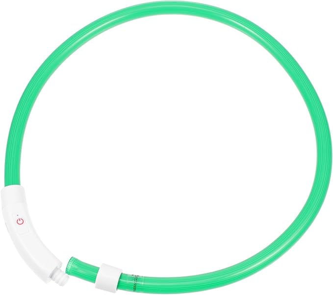 VALICLUD USB Rechargeable LED Dog Collar 70cm Fiber Optic Luminous Pet Collar for Night Walking Safety