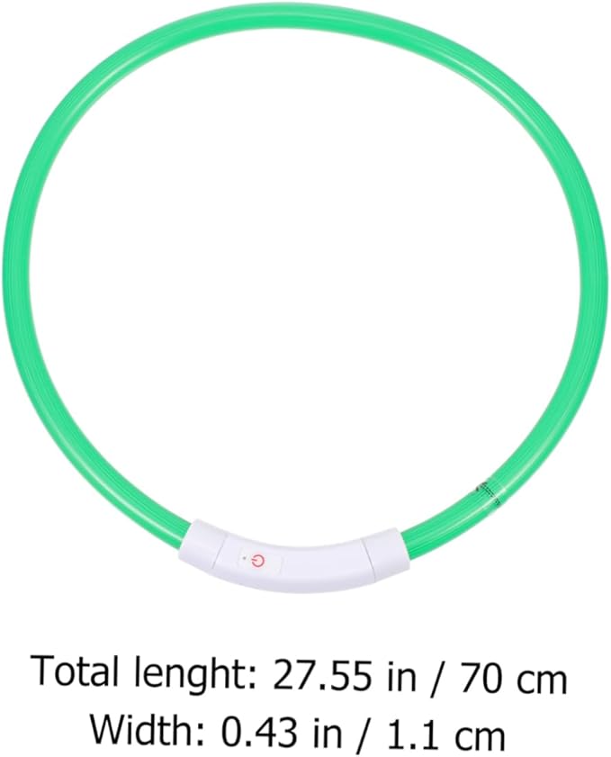 POPETPOP USB Rechargeable LED PET Collar Luminous 70cm Light Up Dog Collar for Nighttime Safety Flashing and Waterproof Design Adjustable for Breeds