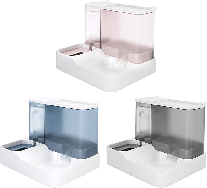 Pet Automatic Feeder + Waterer Food Container Bowl Anti-Leak Water Fountain 2 in 1 Pet Tableware Dog Feeder Dog Food Bowl Combo