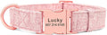 Personalized Dog Collar Custom Nylon Dog Collar Engraved Name ID Adjustable for Small Medium Large Dog Chihuahua Pitbull Pink Collar S