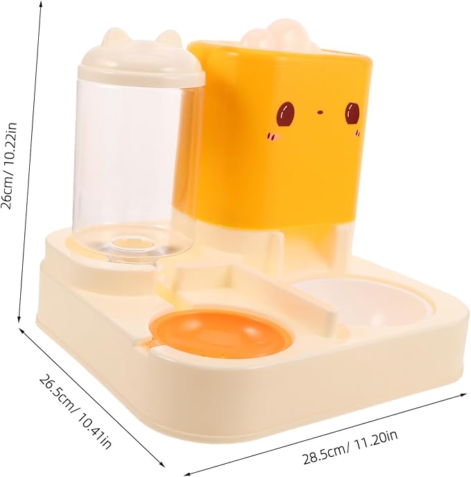 POPETPOP Automatic Double Pet Feeder Integrated Water Dish Space-Saving Design for Cats and Dogs Stable Non- Base for Feeding Easy to Materials
