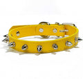 PU Leather Durable Pet Dog Necklace Collar Fashion Bullet Puppy Dog Cat Chihuahua Yorkie Dog Collar Leash Accessories (S-XL) 10A Yellow L