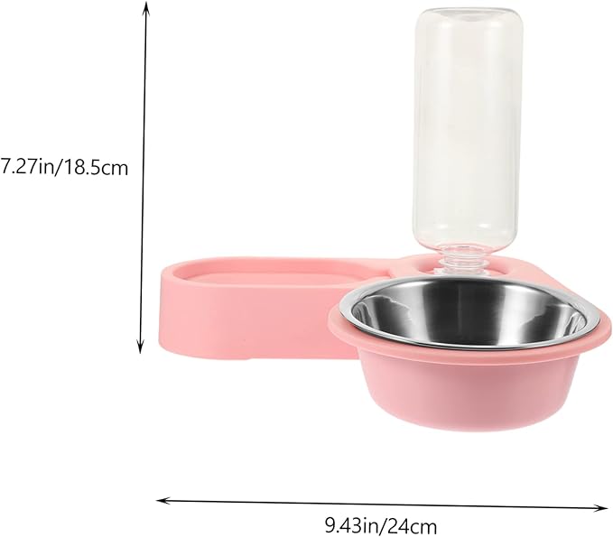 Kisangel Automatic Pet Water Dispenser with Dual Bowls Rotatable Corner Folding Feeder for Cats and Dogs Fresh Water Supply