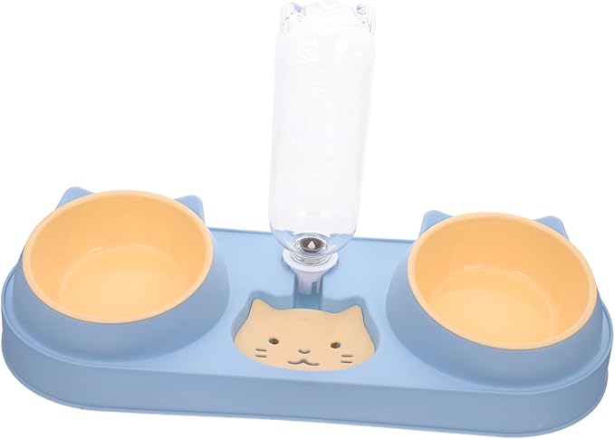 Automatic Cat Dog Feeder Double-Bowl Pet Feeder Cat Food Dispenser Water Container