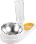 KESYOO Automatic Pet Feeder and Water Bowl 2-in-1 Food and Water Dispenser White Spill-Proof Dog Bowl for Cats and Dogs Cage Feeder Suitable for Pets
