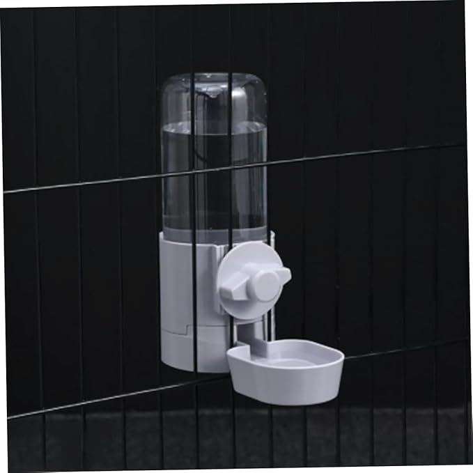 SUPVOX Hanging Style Automatic Pet Water Dispenser Cage Mounted Water Feeder for Dogs and Cats Easy to Construction Grey Prevents Spills