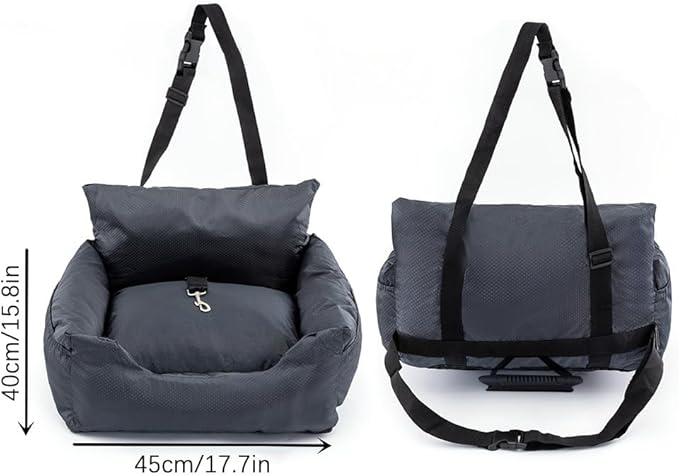 Dog Car Seat, Breathable Soft Pet Car Travel Home Bed, Multifunctional Safety Pet Booster Carseats for Small Medium Dogs or Cats (Single Seat)