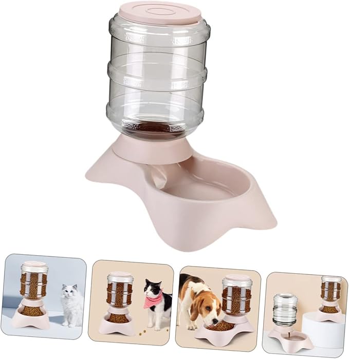 Automatic Cat Feeder and Pet Food Dispenser Detachable Design for Convenient Feeding Transparent Bottle for Easy Volume Monitoring Food-Grade Material for Pet Safety for Cats and