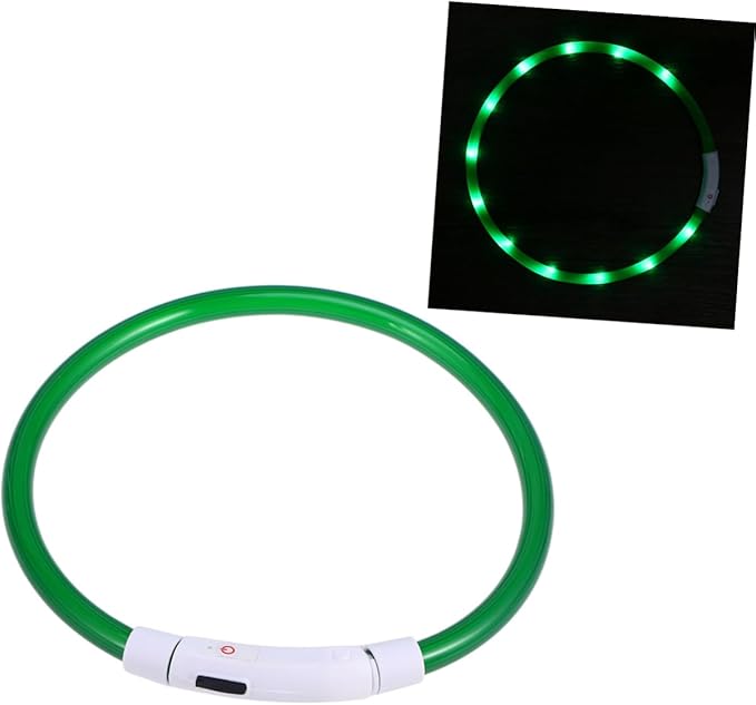 HANABASS Led Dog Collar Flashing Lights USB Rechargeable Pet Collar for Night Safety