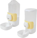 PANGBOER Pack Of 2 Cage Hanging Automatic Dog Feeder with Space Saving PP Cats Face Designs Easy Feeder For Small Home Use