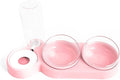 2-in-1 Pet Cats Dogs Food Bowl Water Bowls Automatic Dispenser for Dog Cat Feeders Drinking Products(Pink)