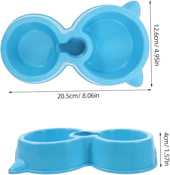POPETPOP Double Dog Bowls with Attachable Water Bottle Dispenser Automatic Water Feeding Station for Cats and Dogs Convenient Hydration for Pets