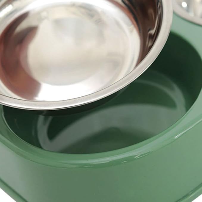 Pet Dog Feeder Automatic PP Cat Bowls Dog Cage Accessory Food Water Pet Feeding Feeder Water Dispenser Dog Supplies(Green)