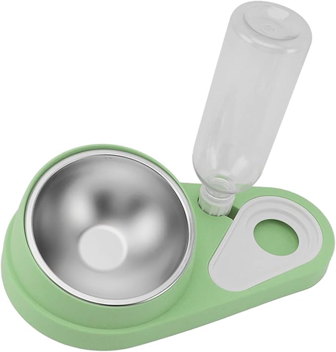 Automatic Spill Proof Cat Dog Water Bowl Food Dispenser, Non Slip Stainless Steel, Wet Dry Food Separation, Multiple Pet Feeding, Easy to Clean and Maintain, Pet Food Water Bowl
