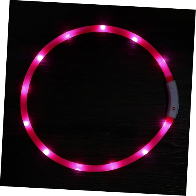 Glowing Pet Collar Led Flashing Night Dog Collar USB Rechargeable Light Modes Safe for