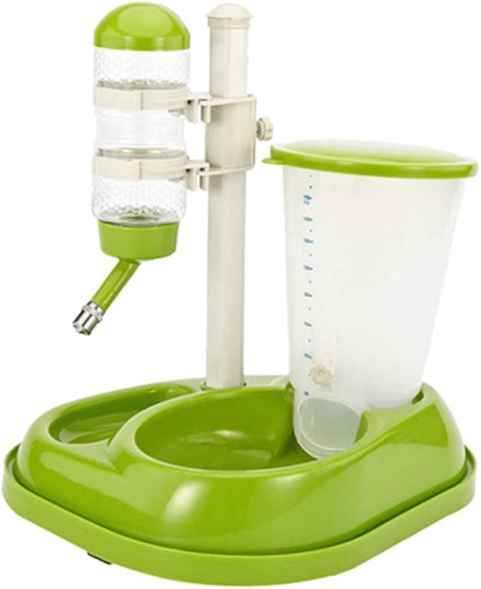 Pet Water Bottle Feeding Bowl Dog Automatic Feeder Food Water Dispenser for Dogs and Cats (Green)