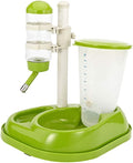 Pet Water Bottle Feeding Bowl Dog Automatic Feeder Food Water Dispenser for Dogs and Cats (Green)