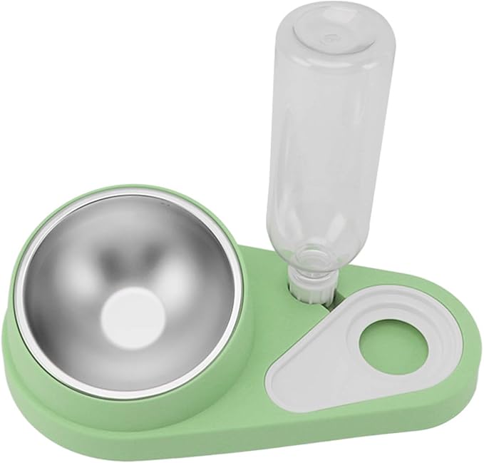 Automatic Spill Proof Cat Dog Water Bowl Food Dispenser, Non Slip Stainless Steel, Wet Dry Food Separation, Multiple Pet Feeding, Easy to Clean and Maintain, Pet Food Water Bowl