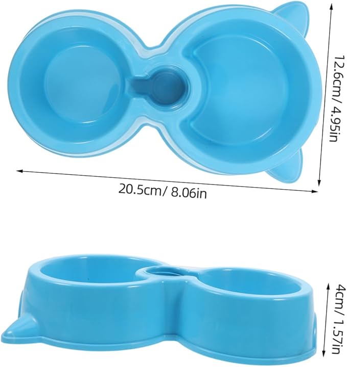 BESTonZON Dual Bowl Plastic Dog Bowls Water Dispenser for Dogs Cats Auto Pet Feeder