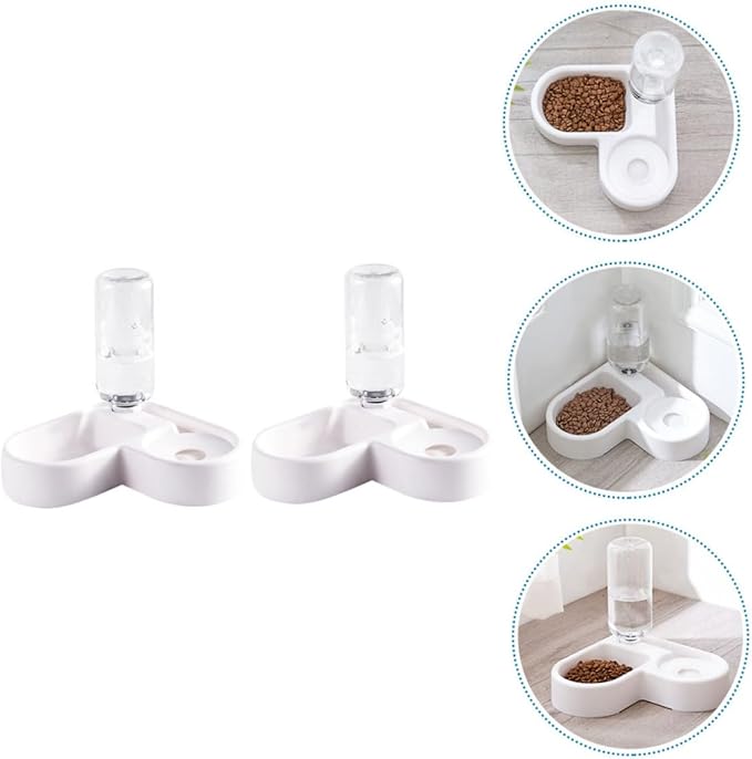 NOLITOY 2pcs Automatic Pet Drinking Bowl Dual Food and Water Feeder for Dogs and Cats Practical Design Non- Base for Pets