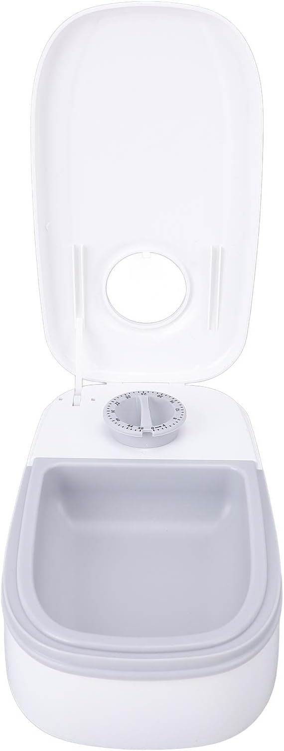 CHICIRIS Automatic Pet Feeder, Smart Timer Dry Wet Food Dispenser with Single Bowl Design for Dogs Small Medium Pets, Portion Control Freshness (Gray)
