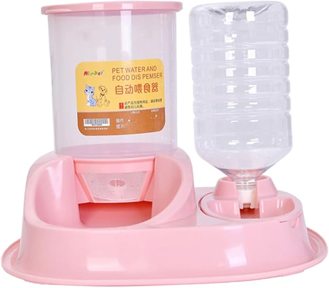 VANZACK Practical Automatic Feeder for Dogs Cats Large Water Bowl Food Dispenser