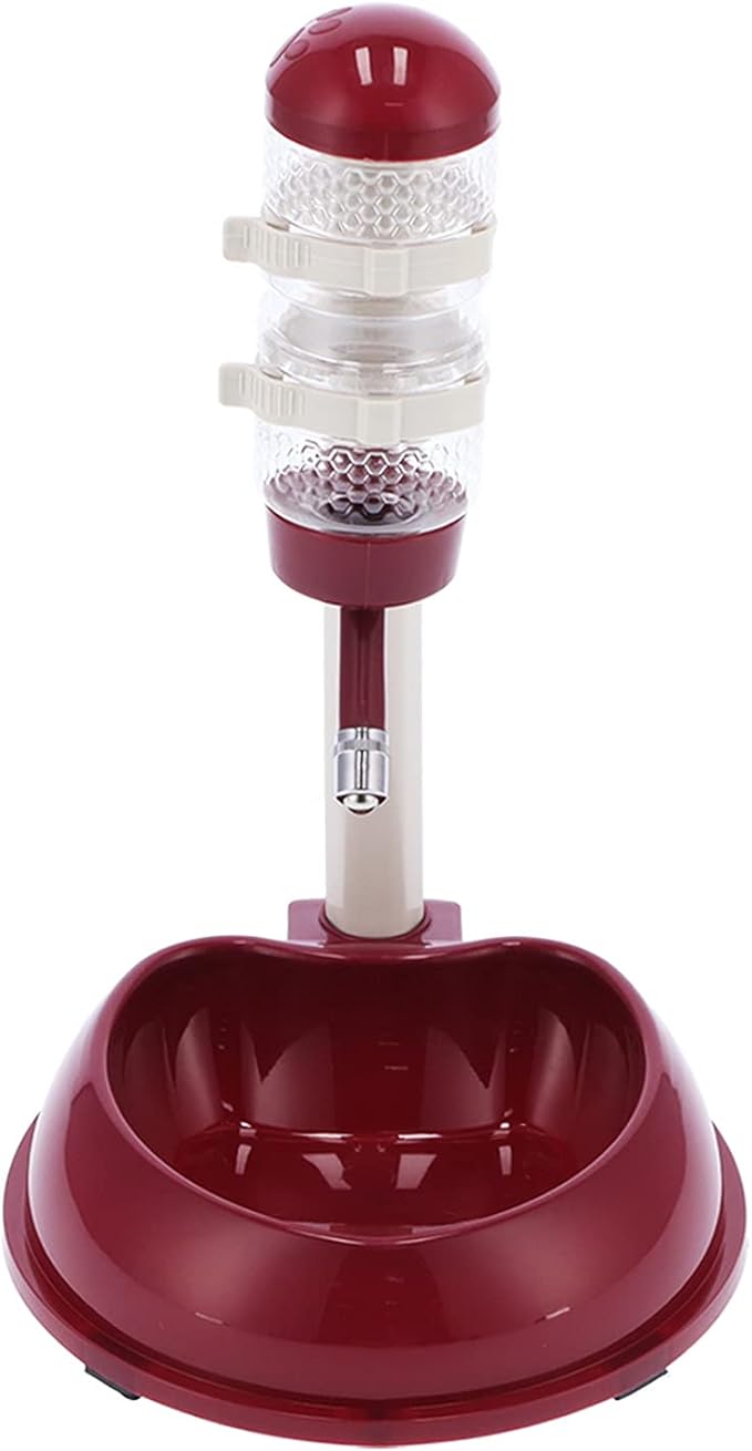 Automatic Pet Feeder & Water Provider | Dual Food & Water Storage for Cats/Dogs | Adjustable Height Hook Design | 2.4L Large Capacity | Plastic Without BPA