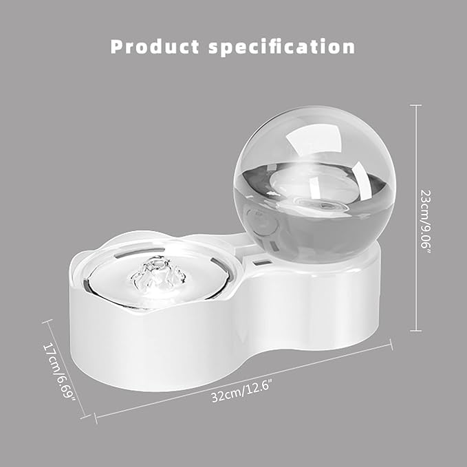 Cats Fountain Dog Water Dispenser 77oz Water Capacity Quiet Automatic Drinking Water Bowl with Filter Pad
