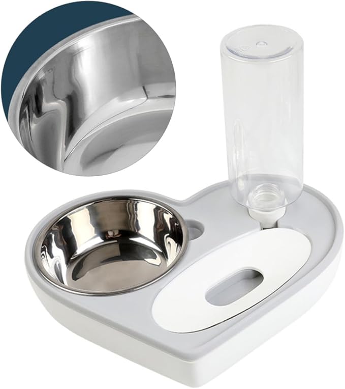 Yardwe Dog Automatic Water Bowl Pet Water Feeder Heart Shape Bowl Material Non-Slip Stand