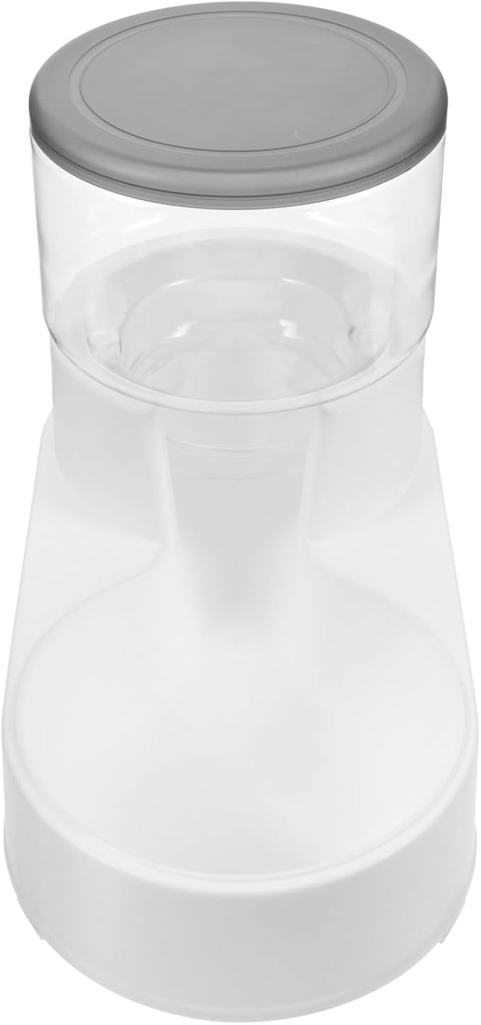 GLEAVI Automatic Pet Feeder Dispenser for Dogs and Cats Spill-Resistant Feeder Bowl with Food Fountain Indoor Use Gray Pet Feeding Dish