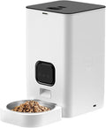 Pet Feeder Pet Automatic Feeder Square Feeder 4L6L Food Storage Bucket Timed Quantitative Removable Suitable Compatible with Cats and Dogs Pets Supplies(6L White A,WiFi)