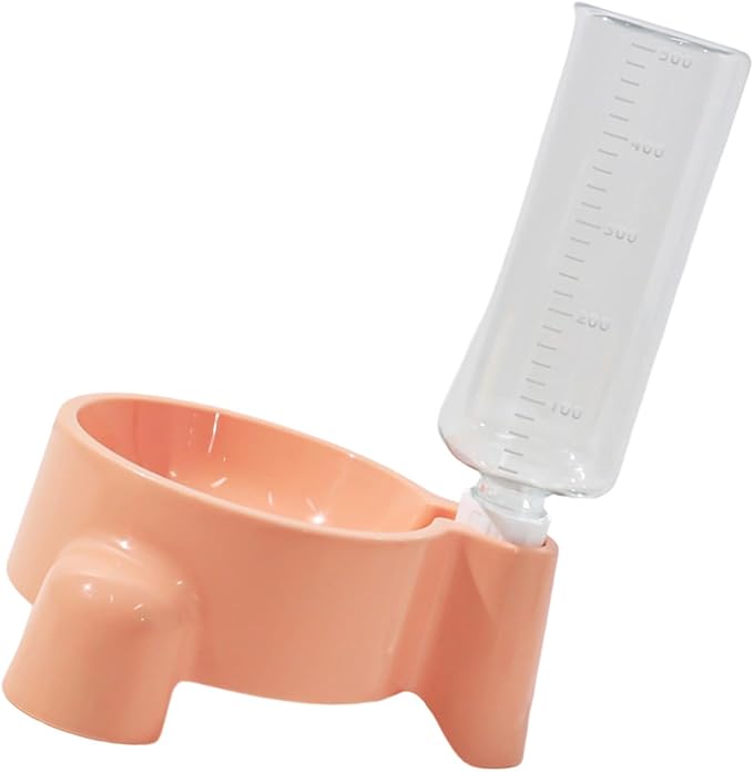 Elevated Pet Feeders with Removable Bottle 500ml Automatic Water Dispenser Cat Dogs