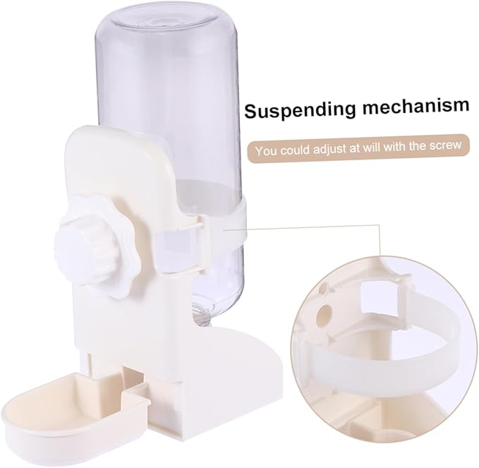 Hanging Gravity Waterer Automatic Pet Water Feeder for Dogs for Indoor Outdoor Use Convenient Water Station White