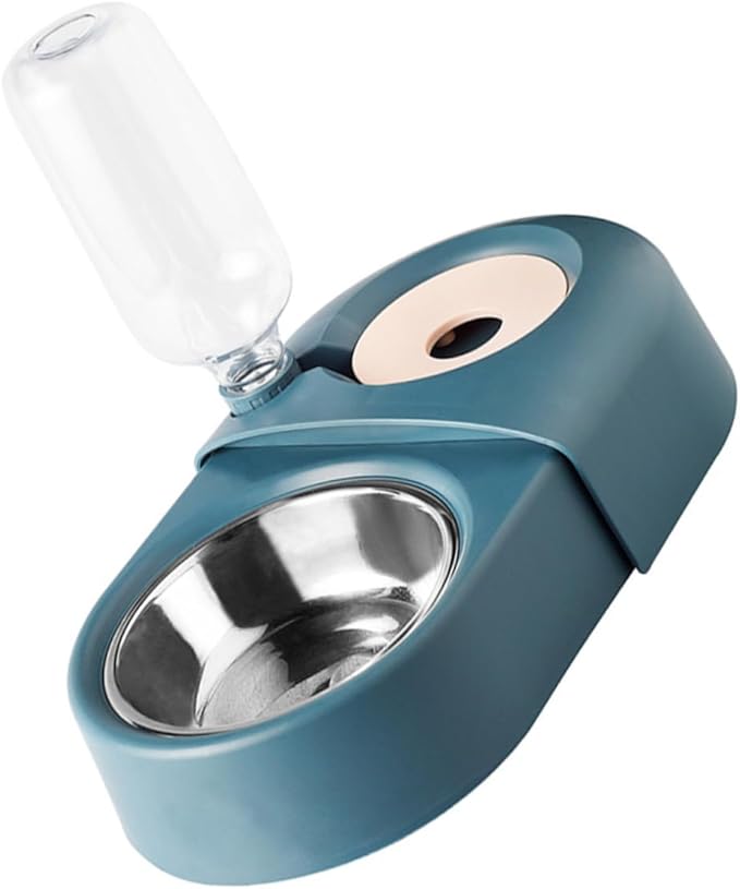 Happyyami Automatic Pet Water and Food Bowl and Base Convenient Removable and Cats Stylish Blue