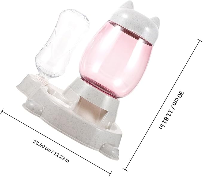 Automatic Pet Feeder and Plastic Feeding Bowl Gray Large Capacity Indoor Dog Food Dispenser Household Self Feeding Container for Puppies and Cats