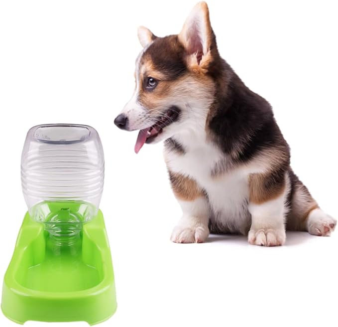 FRCOLOR 2pcs Pet Water Feeder Bowl Creative Dog Water Dispenser Unique Design for Home and Pet Shops Smooth Easy to Green