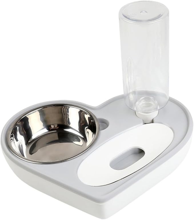 Yardwe Dog Automatic Water Bowl Pet Water Feeder Heart Shape Bowl Material Non-Slip Stand