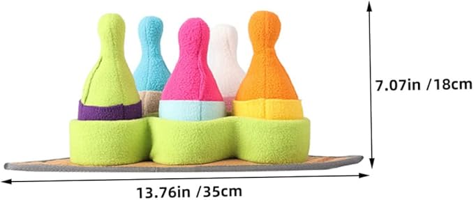 VANZACK Dog Snuffle Bowling Toy Interactive Puppy Training Plaything Squeaky Sounds Foraging Mat for Dogs PET Chewing Cushion for Mental Stimulation and Nose Work