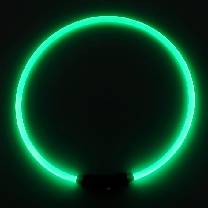 Dioche Light Up Dog Collar, in The Collar Glowing Pet Collar for Medium Small Dogs Led Collar Led Dog Collar for Night Walking Lighted Dog Collar Necklace