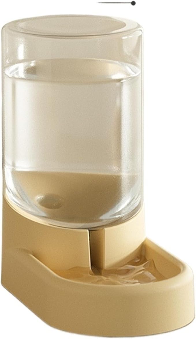 Automatic Gravity Pet Feeder with Water Bottle - Food Storage and Drinking Dispenser for Dogs and Cats(Yellow Drinker)