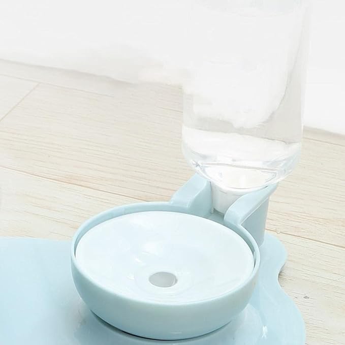 Pets Feeder Bowl Dog Dishes 2 in 1 Cat Bowl Water Dispenser Automatic Water Storage Pet Dog Cat Food Bowl Food Container with Waterer Pet Feeder Blue