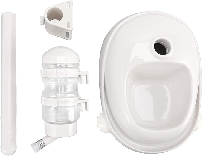 Pet Bowl Water Dispenser Automatic Prevent Slip Detachable Adjustable Dog Standing Water Food Feeder for Puppy Cat 2 in 1 Design Non Slip Base Clean Hygienic Rotatable Liftable